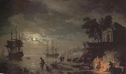 Claude-joseph Vernet, Night,A Port in Moonlight (mk43)
